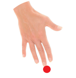 Perikard 9 liegt an der Fingerspitze der Mittelfingers.